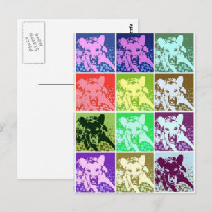 Lodrät Colorful German Shepherd Hund Pop Art Vykort