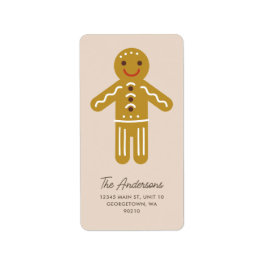 Lodrät Cookie-Anpassningsbar för julgrupsbröd Adressetikett