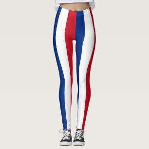 Lodrät Costa Rica Flagga, strimlat Leggings