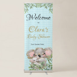 Lodrät Cute Koala Baby Shower Retractable Banner
