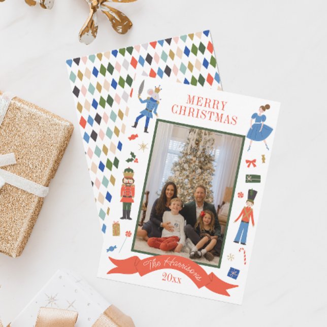 Lodrät Cute Nutcracker - fotopul Julkort (Skapare uppladdad)