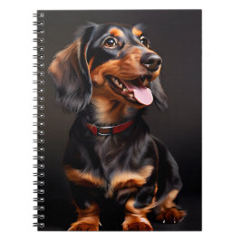 Lodrät Dachshund Realism Porträtt Anteckningsbok