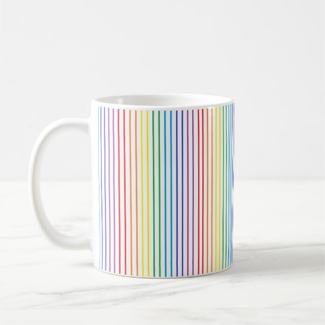 Lodrät Disabled Rainbow Rand Kaffemugg (Vänster)
