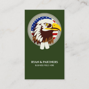 Lodrät Eagle Emblem USA flagga Visitkort