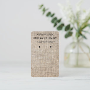 Lodrät Earring Card-Natural Jute- Visitkort