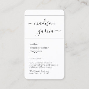 Lodrät elegant Modern Minimum Script Calligraphy Visitkort