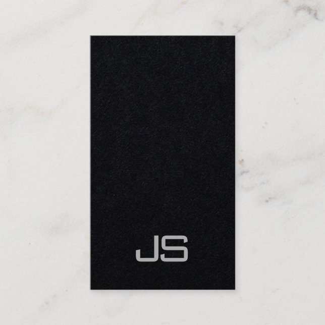 Lodrät elegant Premium Black Modern Monogram Visitkort (Framsida)