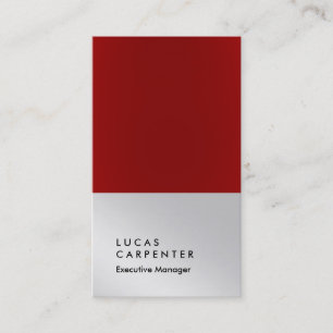 Lodrät elegant Red Metal silver-vanlig chef Visitkort