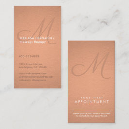 Lodrät elegant Script Monogram Faux Copper Foil Tidsbeställning Kort