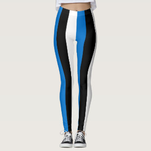 Lodrät Estlands nationella Flagga i Färg är striml Leggings