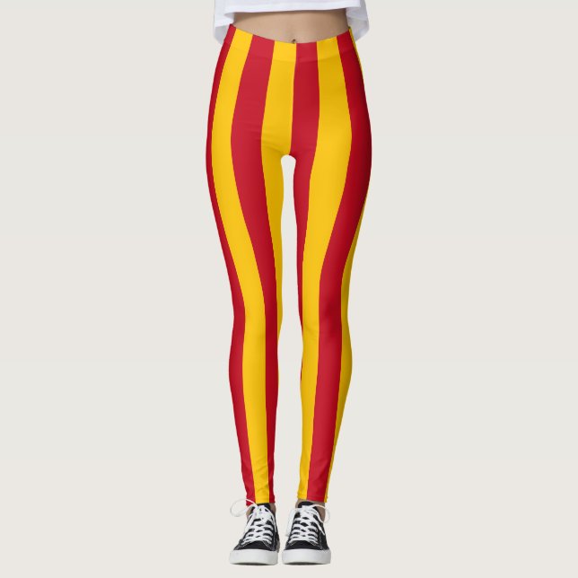Lodrät Färg i Spanien är strimlat. Leggings (Framsida)