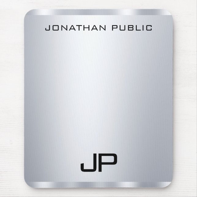 Lodrät Faux Silver Metallic look Monogram Musmatta (Framsidan)