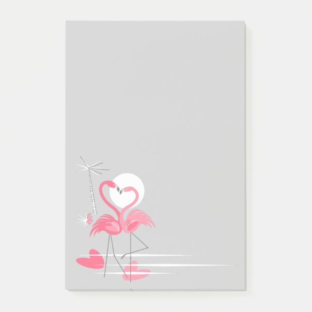 Lodrät Flamingo Kärlek Side post-it Block (Framsida)