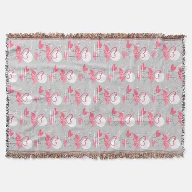 Lodrät Flamingo Kärlek Tiled throw filtar (Framsidan)