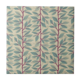 Lodrät Foliage Cascade Löv Teal Berry Kakelplatta