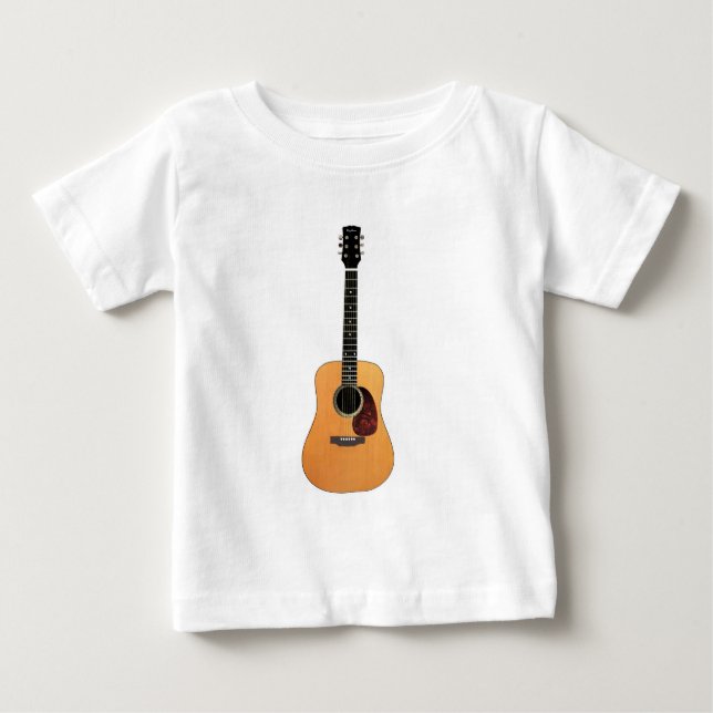Lodrät för akustisk gitarr t-shirt (Framsida)