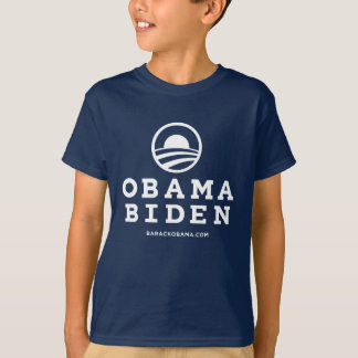 Lodrät för Obama Biden "nolla-" logotyp (vit) T Shirt