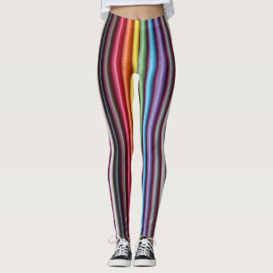 Lodrät för regnbåge i kabelnätet leggings