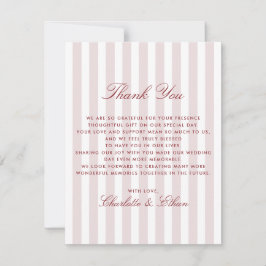 Lodrät för Rosa Rand Modern Bröllop Tack Y Inbjudningar