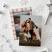 Lodrät Fotohälsningskort i god jul-format