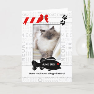 Lodrät från Red Pets foto från Katt Birthday Kort