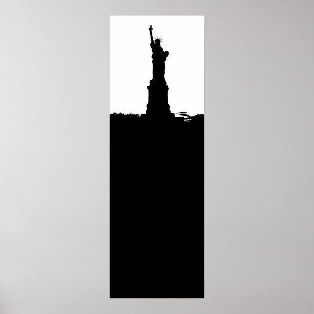 Lodrät Frihetsgudinnan Silhouette Poster Skriv ut (Framsidan)