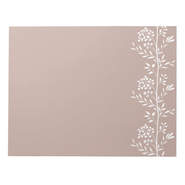 Lodrät Garden Silhouette M1 White Flora Anteckningsblock (Framsida)