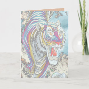Lodrät Ghost Tiger Blank Fullt-Färg-kort Kort