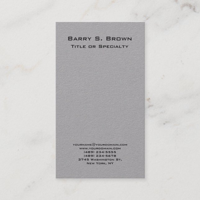 Lodrät Grått enkel vanlig minimalistisk Visitkort (Framsida)