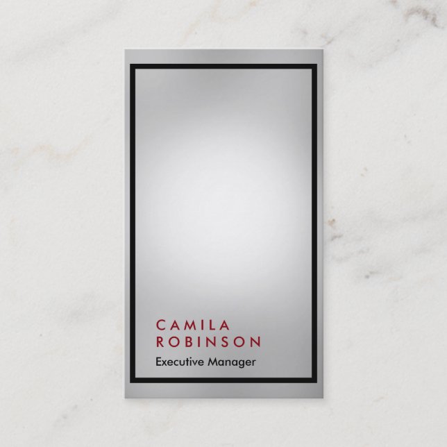 Lodrät grått professionell modern vanlig hanterare visitkort (Framsida)