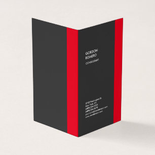 Lodrät Grått Red Rand Elegant Plain Modern Visitkort