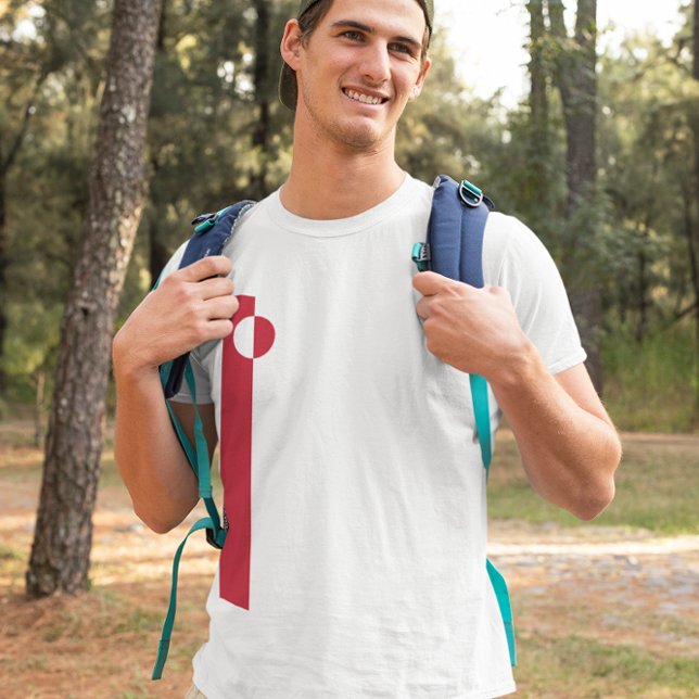 Lodrät Grönlands Flagga i rödvit minimalistisk T Shirt (Skapare uppladdad)