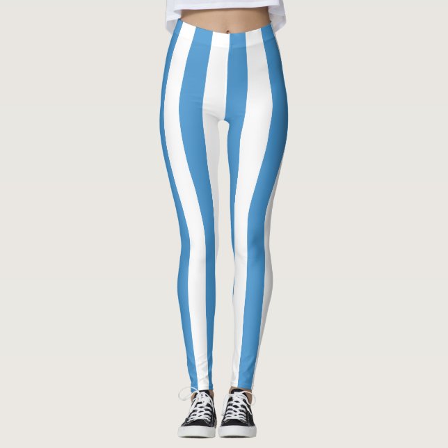 Lodrät Guatemala National Flagga Färg stripe Leggings (Framsida)