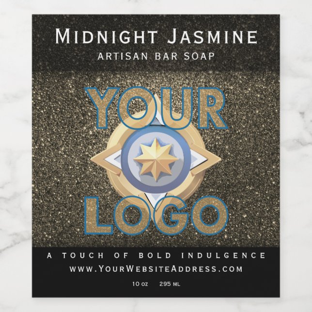 Lodrät Guld QR Professionell Mail  Glitter Vinflaska Etikett (Singel etikett)