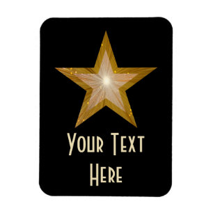 lodrät "Guld" Stjärna "Text", böjligt magnet, svar Magnet