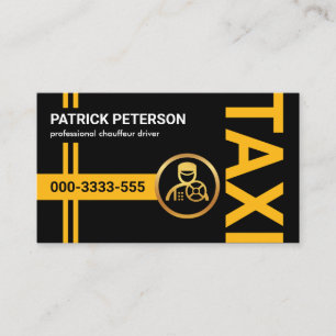 Lodrät Gult Taxi Signage Linjer Visitkort