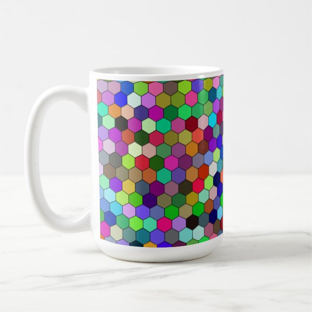 Lodrät Hexagons 15oz Mugg (Vänster)