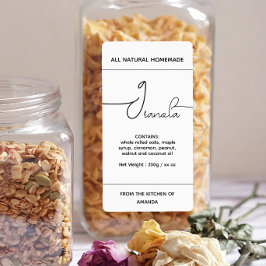 Lodrät Homemade Granola-etikett Fraktsedel