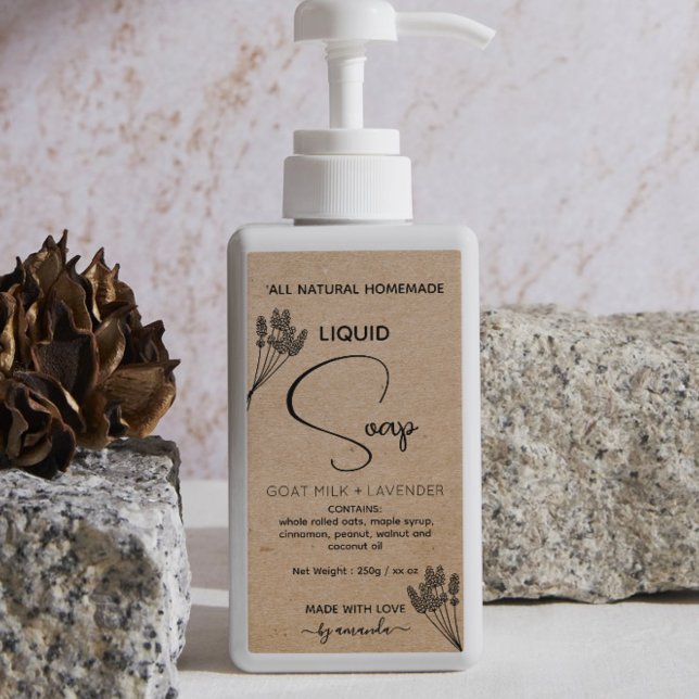 Lodrät Homemade tvålsetiketter för flytande kropps Fraktsedel (Skapare uppladdad)