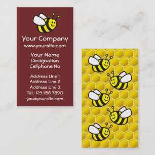 Lodrät Honeybee Tecknad Visitkort