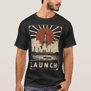 Lodrät Horisont: Raket in i Quiet T Shirt