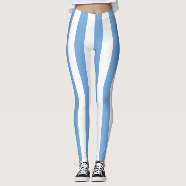 Lodrät i det argentinska Flagga, strimlat Leggings (Framsida)