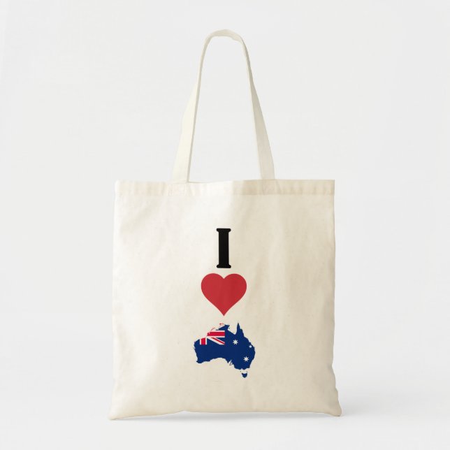 Lodrät I Kärlek Australien / I Heart Australia Tygkasse (Framsidan)