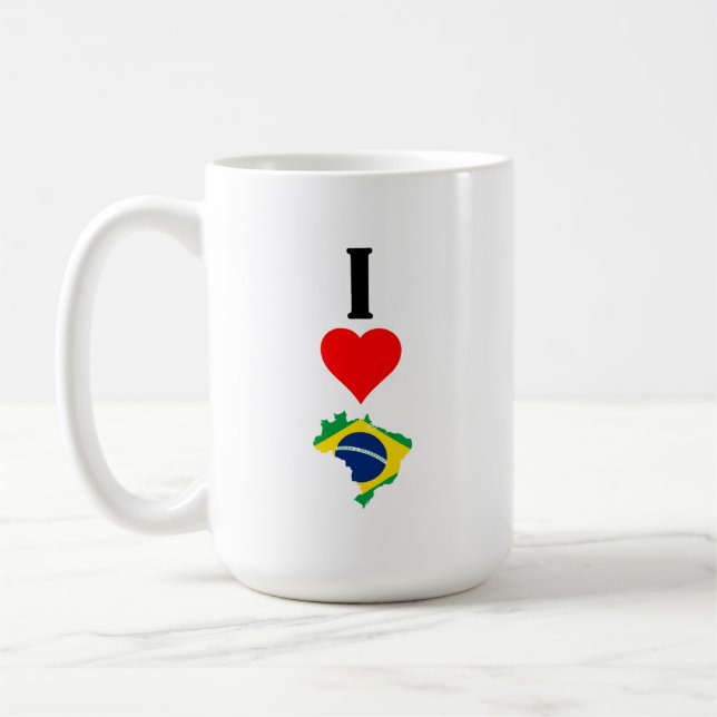 Lodrät I Kärlek Brasilien / I Hjärta Brasilien bra Kaffemugg (Vänster)