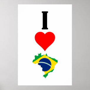 Lodrät I Kärlek Brasilien / I Hjärta Brasilien bra Poster