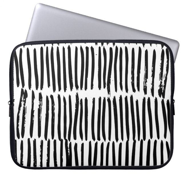 Lodrät Inslag: Hand-Drawn Seamless Stil. Laptop Fodral (Framsidan)