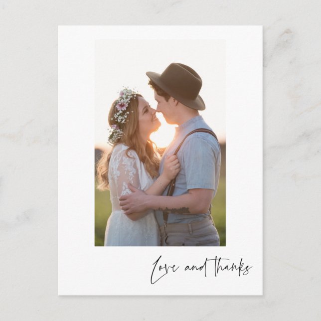 Lodrät kärlek och Tack Photo Tack Postcard Vykort (Framsida)