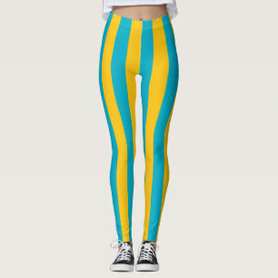 Lodrät Kazakstan National Flagga Stripe Leggings