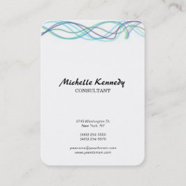 Lodrät Knubbig Abstrakt Kurvor Blå vitt skript Visitkort