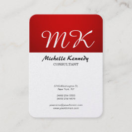 Lodrät Knubbig Red Rand White-penselskript Visitkort